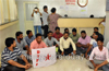 Protest by DYFI against Hospital for non acceptance of banned notes from patients